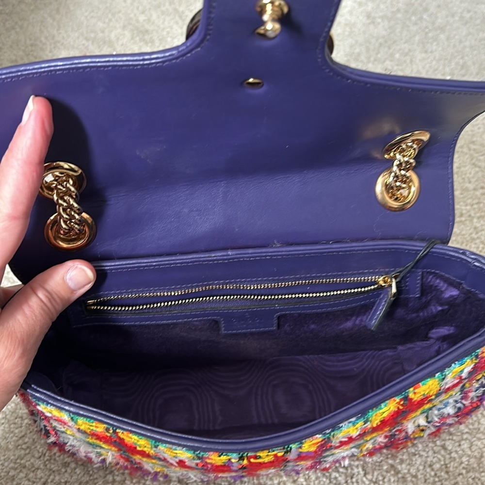 Gucci GG Marmont red/violet lily multicolor crossbody - Picture 12 of 17